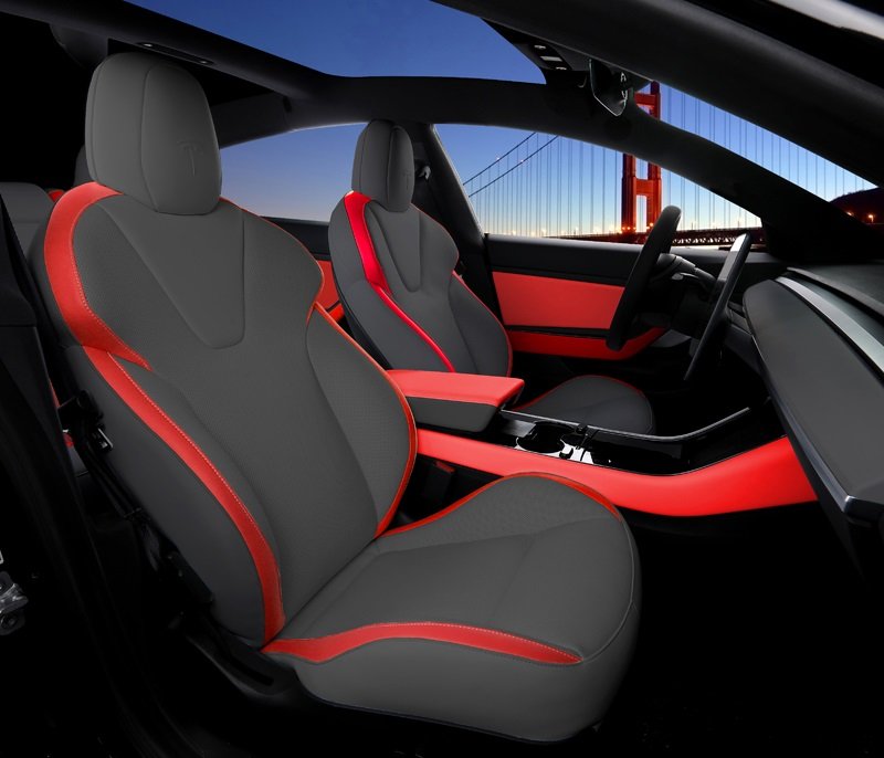 Car Modification Sport Seat Tesla Model 3 Model Y Accessories Leather Car Seat Covers for Tesla Model X - Image 6